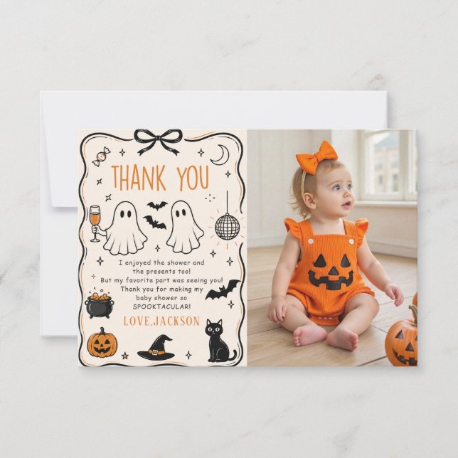 Halloween Baby foto Tack Kort (Framsida)