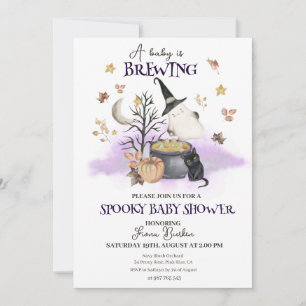 Halloween Baby håller på att andas babyskor Inbjudningar