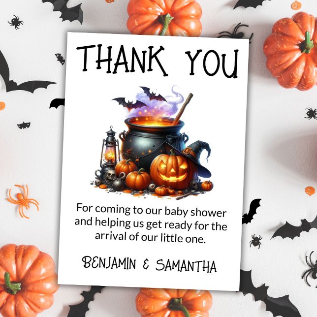 Halloween Baby is Brewing Shower Tacksamhetskort Inbjudningar (Skapare uppladdad)