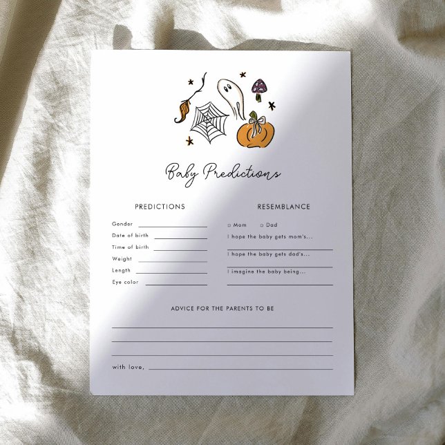 Halloween Baby Predictions Baby Shower Game (Halloween Baby Predictions Baby Shower Game)