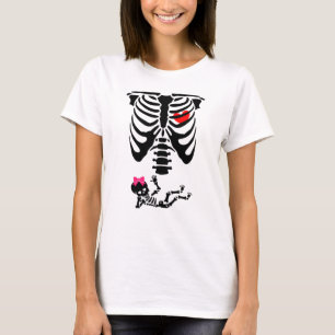 Halloween Baby Reveal Gravid Mamma Skeleton T Shirt