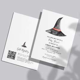 Halloween Baby Shower, 2-sidig QR-kodregister Inbjudningar