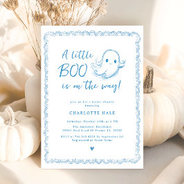 Halloween Baby Shower A Little Ghost Inbjudningar