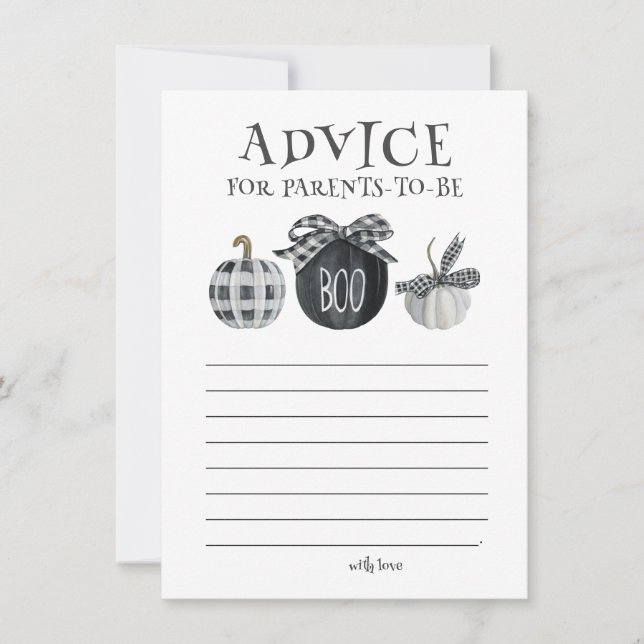 Halloween Baby Shower Advice for Parents to be Anteckningskort (Framsida)