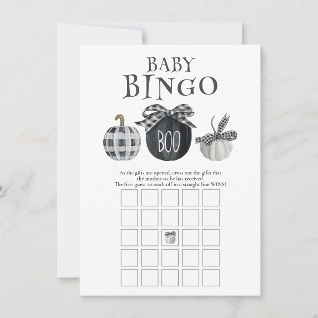 Halloween Baby Shower Bingo Game Anteckningskort (Framsida)