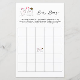Halloween Baby Shower Bingo Game Little Boo Ghost