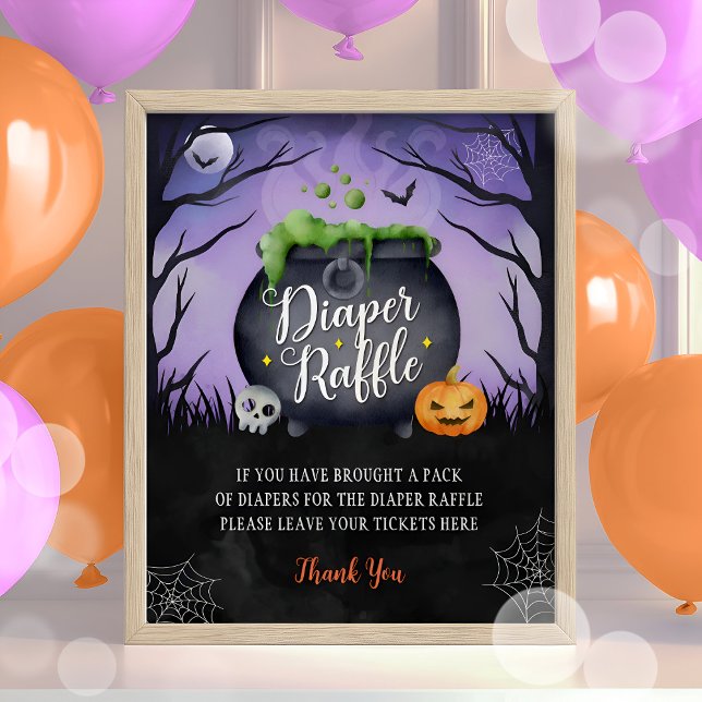 Halloween Baby Shower Blöja Lotteri Skylt (Skapare uppladdad)