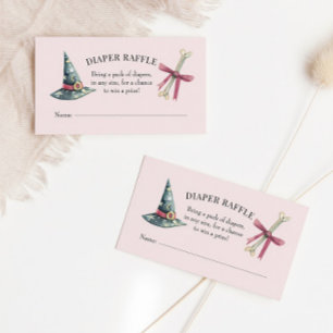 Halloween Baby Shower Diaper Raffle Insert Card Visitkort
