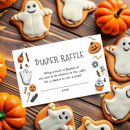 Halloween Baby Shower Diaper Raffle Tilläggskort