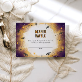 Halloween Baby Shower Diaper Raffle Tilläggskort