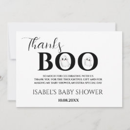 Halloween Baby Shower Ett litet Boo Tacksamhetskor Tack Kort