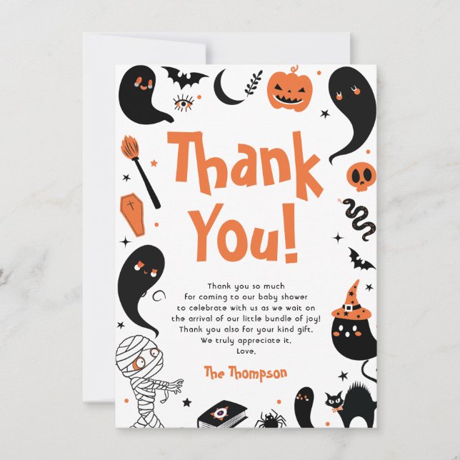 Halloween Baby Shower-fest Tack Kort (Framsida)