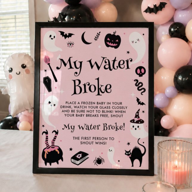 Halloween Baby Shower Flicka Mitt Vatten Brast Spe Poster (Skapare uppladdad)