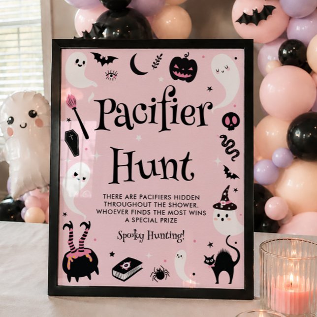 Halloween Baby Shower Flicka Nappjakt Spel Poster (Skapare uppladdad)