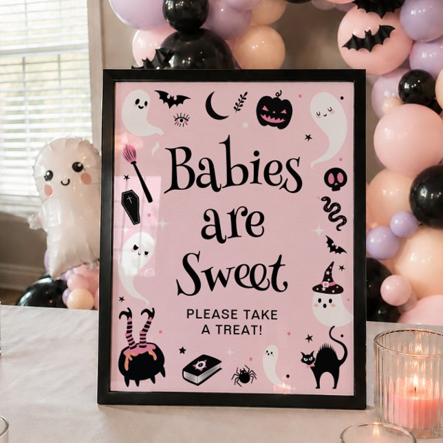 Halloween Baby Shower Flickig Bebis är Söt Gåva Poster (Skapare uppladdad)
