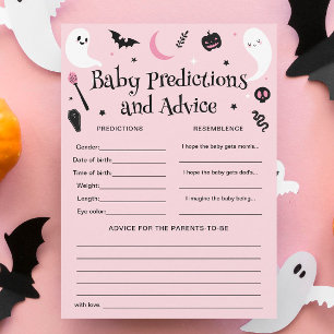 Halloween Baby Shower Förutsägelse Kort för Bebis