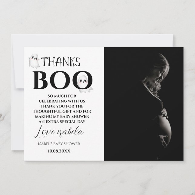 Halloween Baby Shower Foto Tackkort Tack Kort (Framsida)
