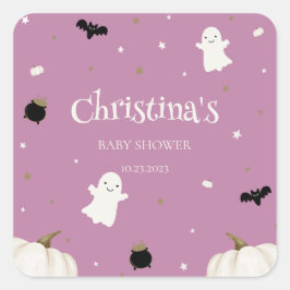 Halloween Baby Shower Fyrkantigt Klistermärke