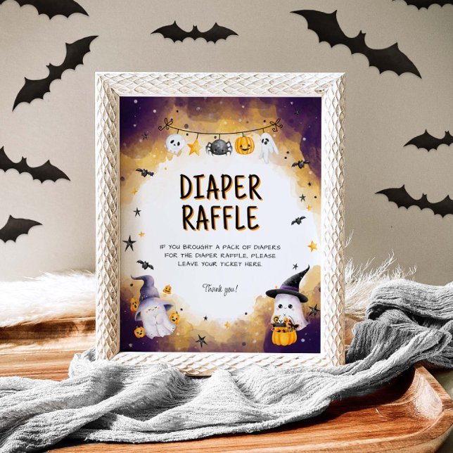 Halloween Baby Shower Game Diaper Raffle Sign Poster (Skapare uppladdad)