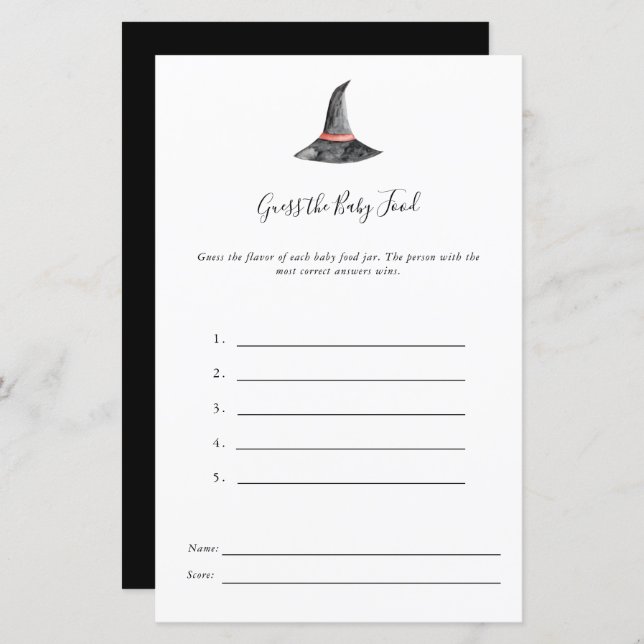 Halloween Baby Shower Game gissar Baby mat (Fram/baksida)