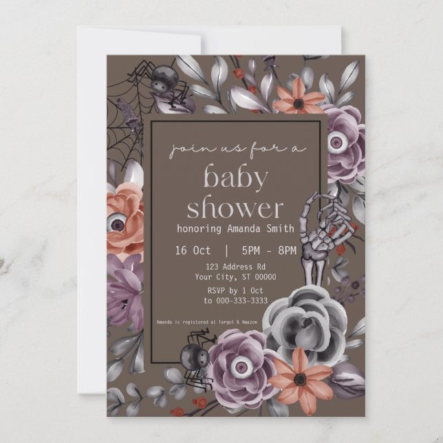 Halloween Baby Shower, Gender Neutral, oktober Inbjudningar (Framsida)