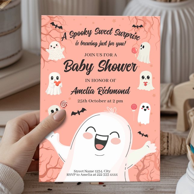 Halloween Baby Shower Ghost Spooky Sweet Inbjudningar (Skapare uppladdad)