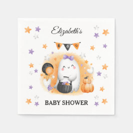 Halloween Baby Shower Girl Cute Ghost Orange Pappersservett