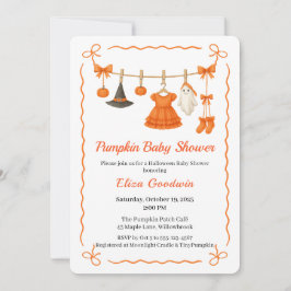 Halloween Baby Shower Girl | Little Witch Pumpkin Inbjudningar