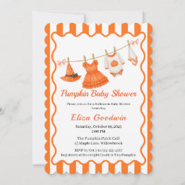 Halloween Baby Shower Girl | Little Witch Pumpkin Inbjudningar