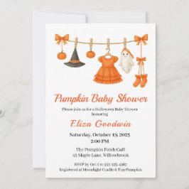 Halloween Baby Shower Girl | Little Witch Pumpkin Inbjudningar