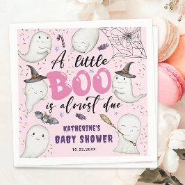 Halloween Baby Shower Girl Rosa Little Boo Spöken Pappersservett