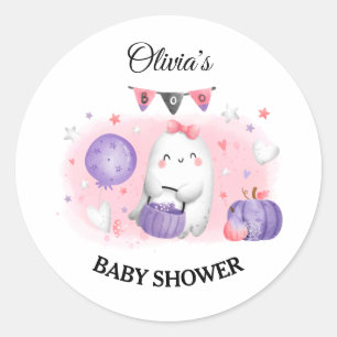 Halloween Baby Shower Girl Sticker Little Boo Runt Klistermärke