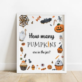 Halloween Baby Shower gissar hur många pumpor Poster
