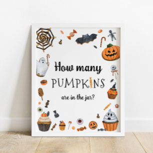 Halloween Baby Shower gissar hur många pumpor Poster