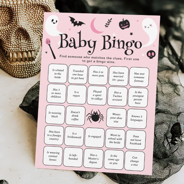 Halloween Baby Shower Hitta gästen Bingo-spel Inbjudningar (Skapare uppladdad)
