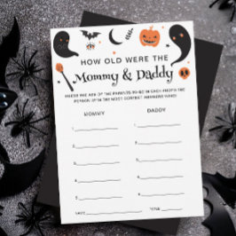 Halloween Baby Shower hur gammalt de spelade kort