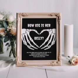Halloween Baby Shower hur stor hon är i sitt skele Poster