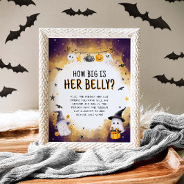 Halloween Baby Shower Hur stort är hennes filmspel Poster