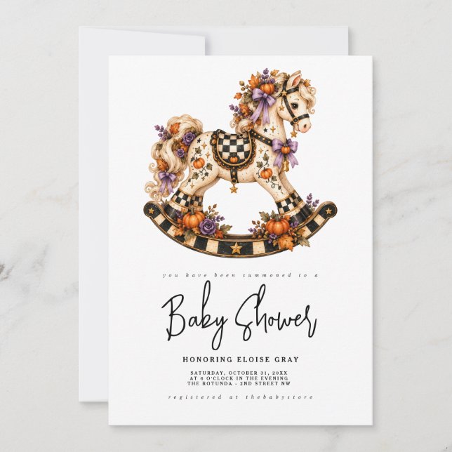 Halloween Baby Shower Inbjudan  (Framsida)