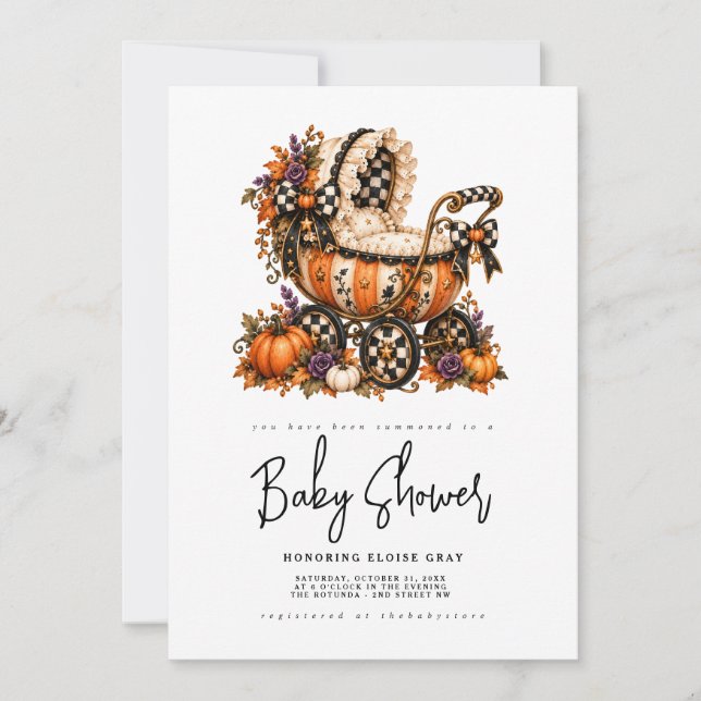 Halloween Baby Shower Inbjudan  (Framsida)