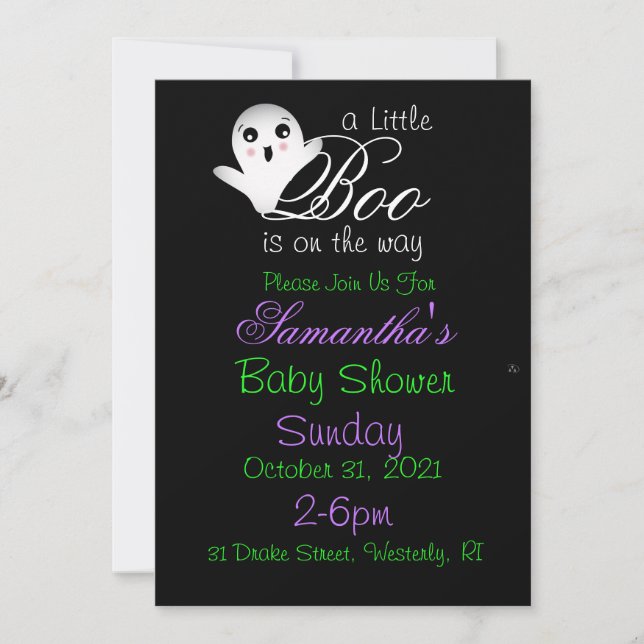 Halloween Baby Shower Inbjudan (Framsida)