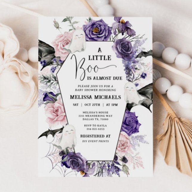 HALLOWEEN Baby Shower-inbjudan, en liten boo Inbjudningar (Skapare uppladdad)