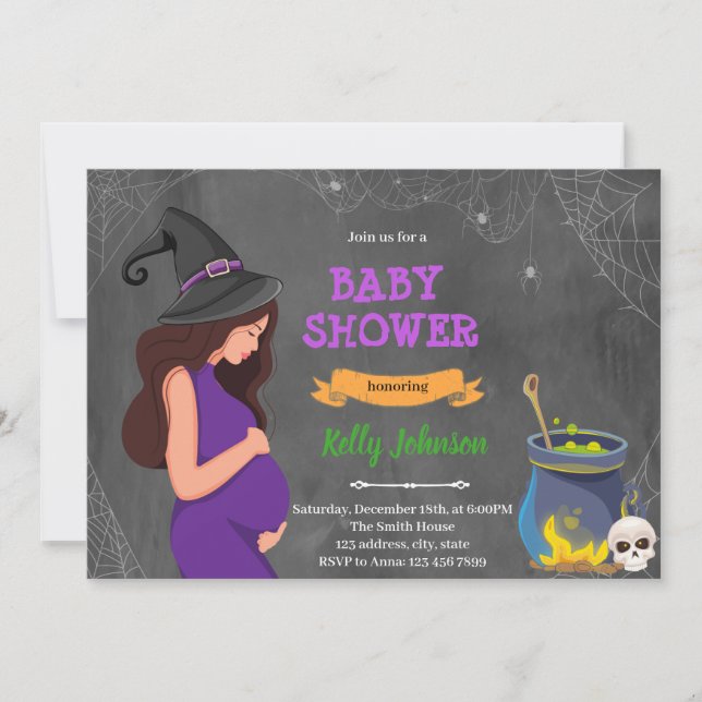 Halloween baby shower-inbjudan  inbjudningar (Framsida)