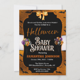Halloween Baby Shower-inbjudan med fladdermöss Inbjudningar