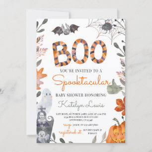 Halloween Baby Shower-inbjudan med Spöken Inbjudningar
