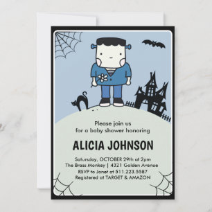 Halloween baby shower inbjudan Oktober Söt