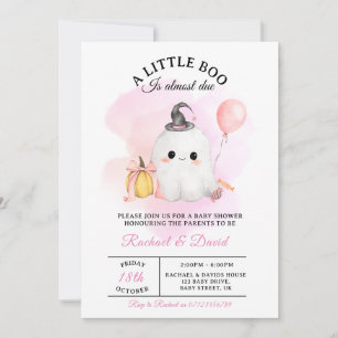 Halloween Baby Shower-inbjudan Söta lilla Boo Inbjudningar