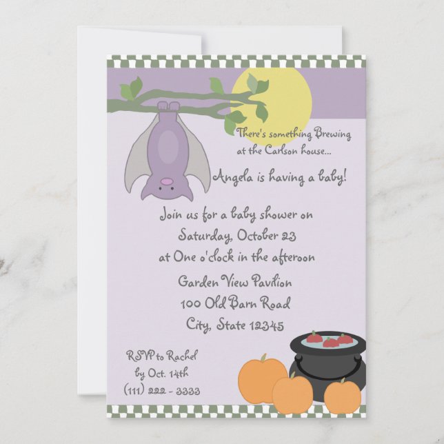 Halloween Baby Shower Inbjudningar (Framsida)
