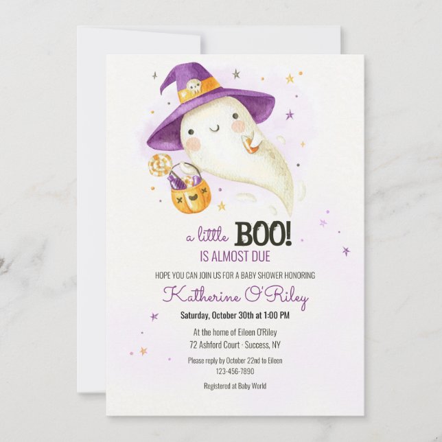 Halloween Baby Shower  Inbjudningar (Framsida)
