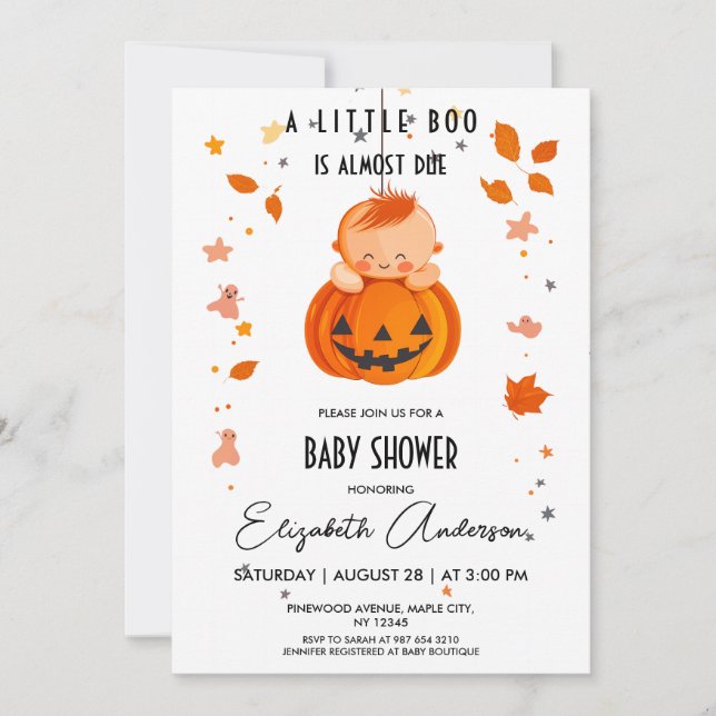 Halloween Baby Shower Inbjudningar (Framsida)